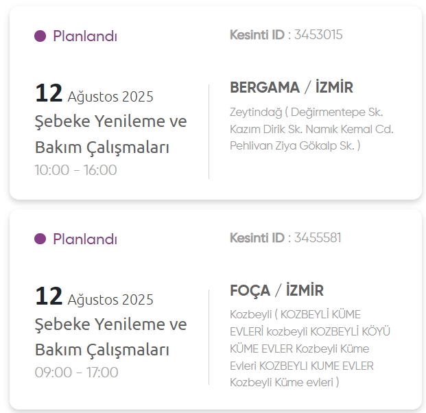 İzmir GEDİZ elektrik kesintisi! 12 Ağustos İzmir'de elektrik kesintisi ne zaman bitecek, elektrikler ne zaman gelecek?
