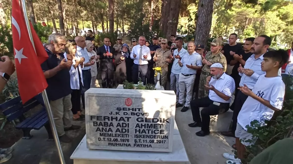 Şehit Jandarma Kıdemli Başçavuş Ferhat Gedik, Hatay'da dualarla anıldı