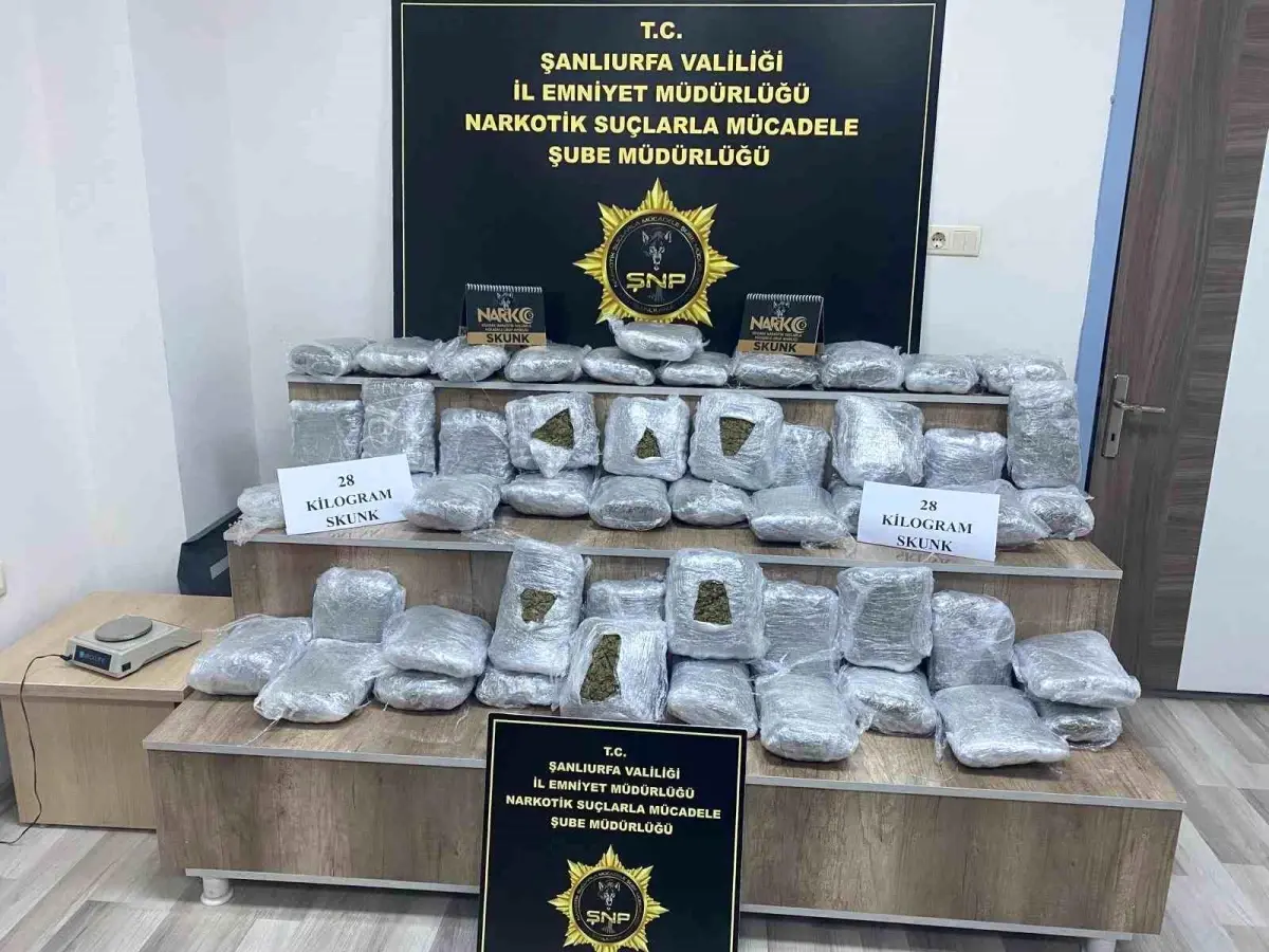 Şanlıurfa'da Uyuşturucu Operasyonu: 28 Kilo Skunk Ele Geçirildi