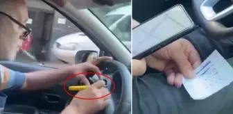 Taksiciden skandal hareket! Seyir halindeyken at yarışı kuponu doldurdu