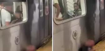 Yolcu trenle peron arasında sıkıştı! Acı çığlıkları istasyonu metroyu inletti