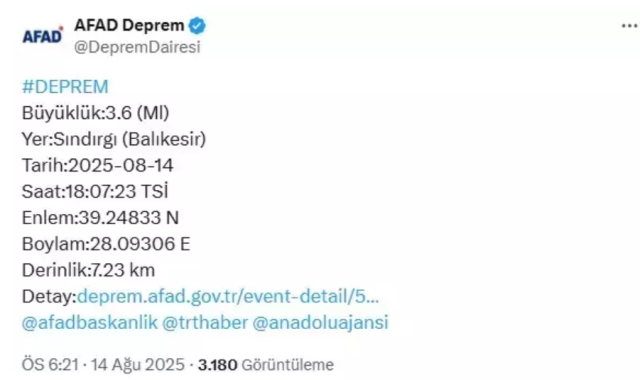 Balıkesir Sındırgı'da deprem mi oldu? SON DAKİKA!