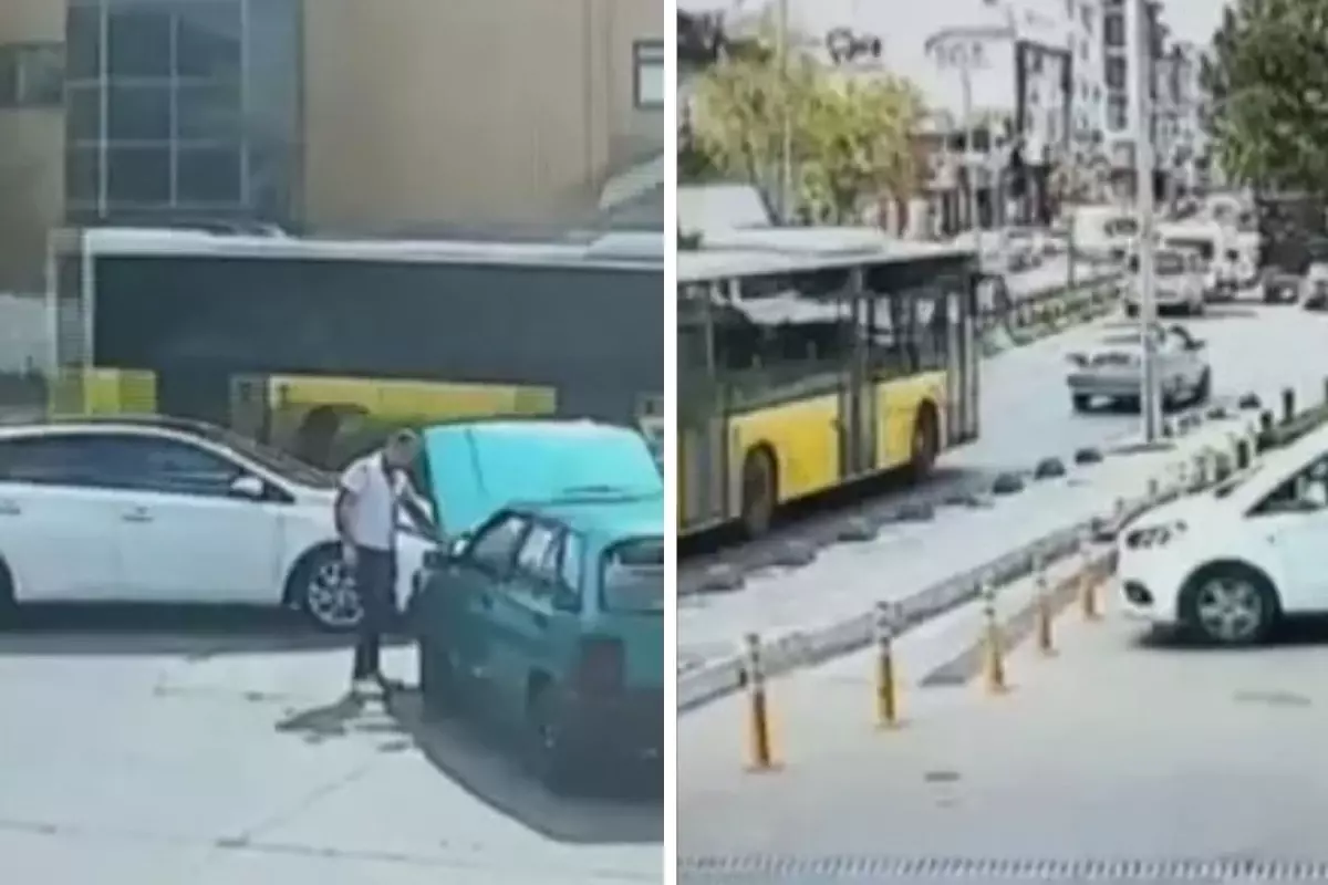İETT otobüsünden kopan parça akaryakıt istasyonuna düştü