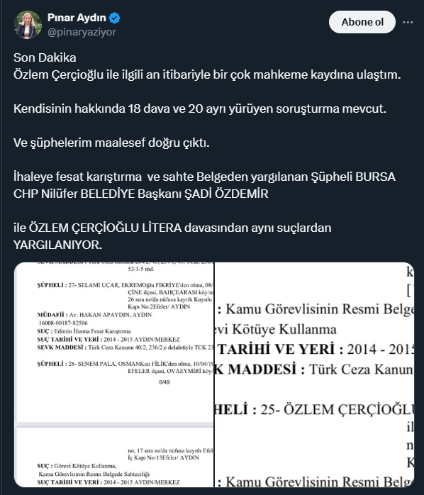 Özel'in sözleri sonrası gündem oldu! Çerçioğlu hakkında çok sayıda suç dosyası iddiası