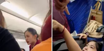 Uçakta koltuğunu tekmeleyen çocuğu uyaran kadın saldırıya uğradı