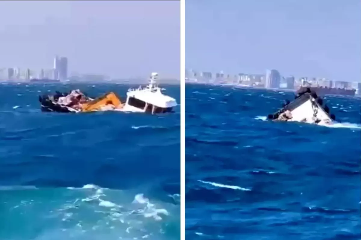 İstanbul'da kuvvetli fırtına sonucu gemi battı! 4 kişi kurtarıldı