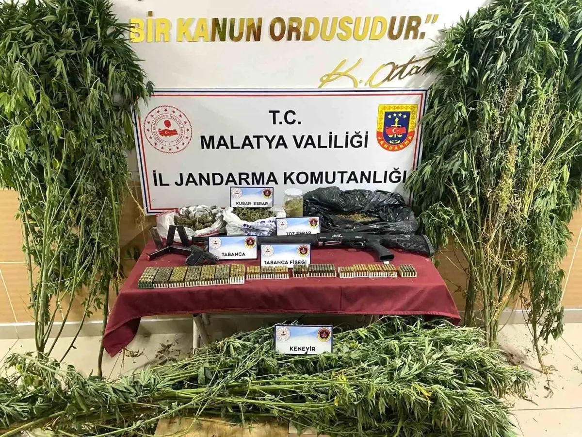 Malatya'da Uyuşturucu Operasyonu: 550 Gram Esrar ve 32 Kök Kenevir Ele Geçirildi