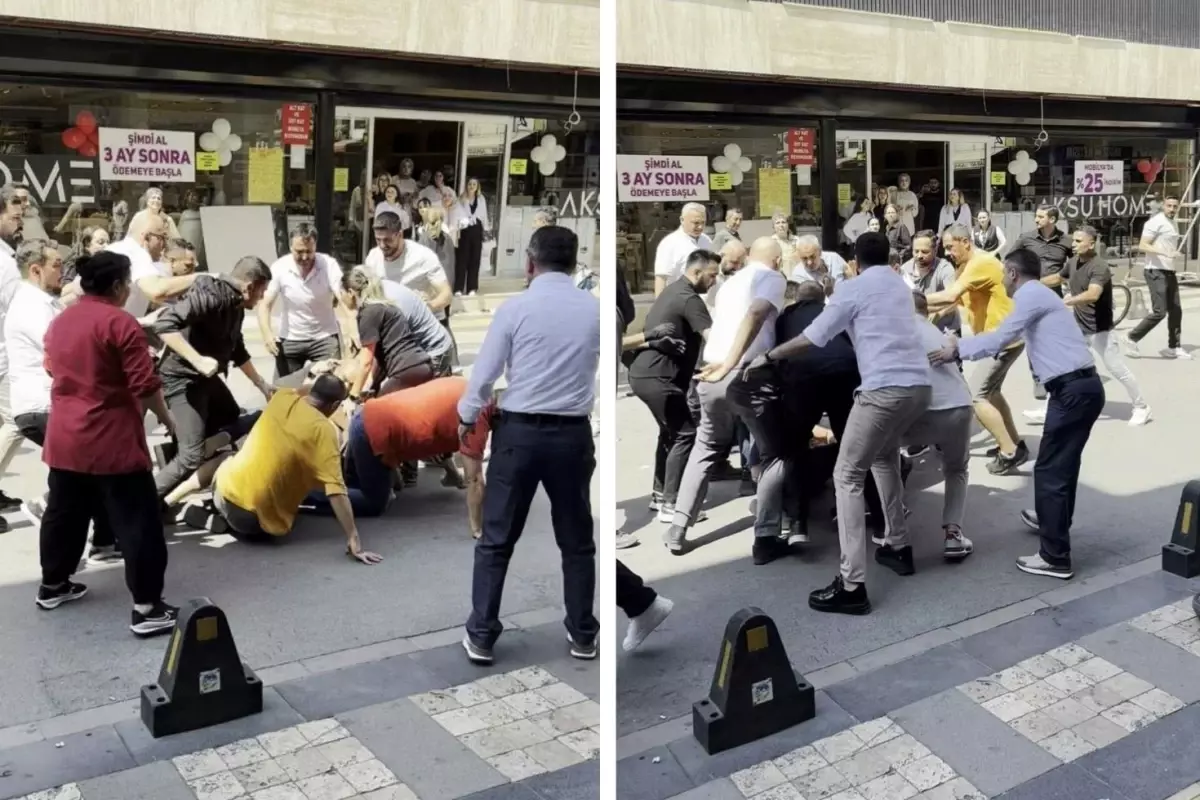 Adapazarı'nda cadde ortasında kavga! Tekme ve yumruklar havada uçuştu