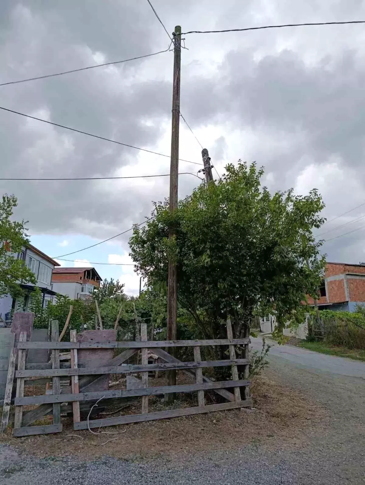 Samsun'da Tehlikeli Elektrik Direği Düzeltildi