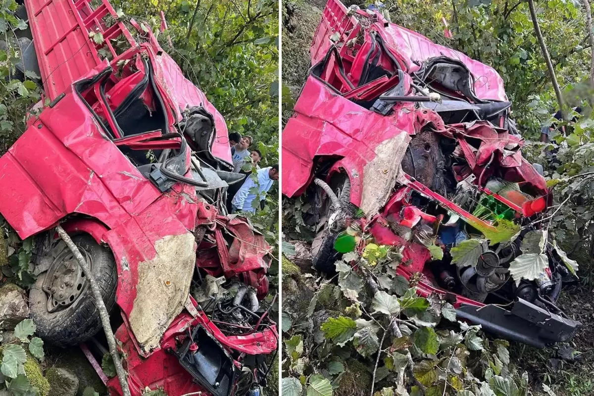 Giresun'da kamyonet fındık bahçesine yuvarlandı: 4 ölü, 1 yaralı