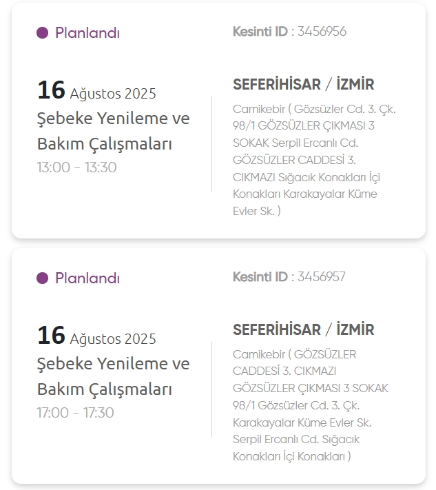 İzmir GEDİZ elektrik kesintisi! 16 Ağustos İzmir'de elektrik kesintisi ne zaman bitecek, elektrikler ne zaman gelecek?