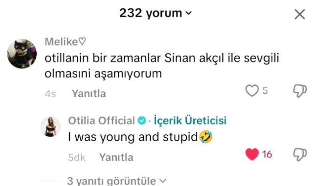 Otilia's confession about Sinan Akçıl: I was young and stupid
