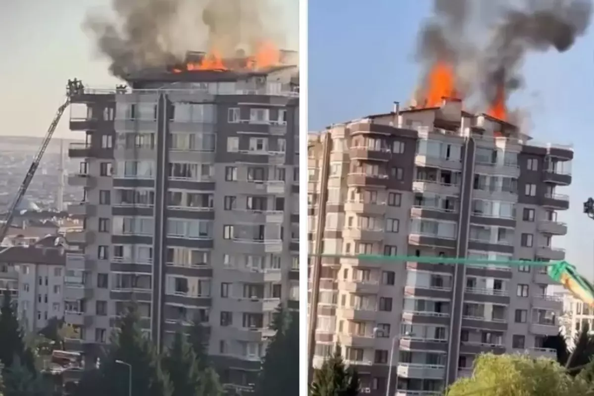 Büyük panik! Ankara'da 12 katlı binada yangın çıktı