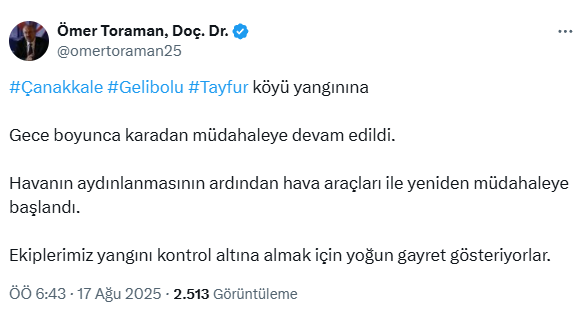 Çanakkale is burning! The Historical Area has been closed, the number of evacuated villages has risen to 6