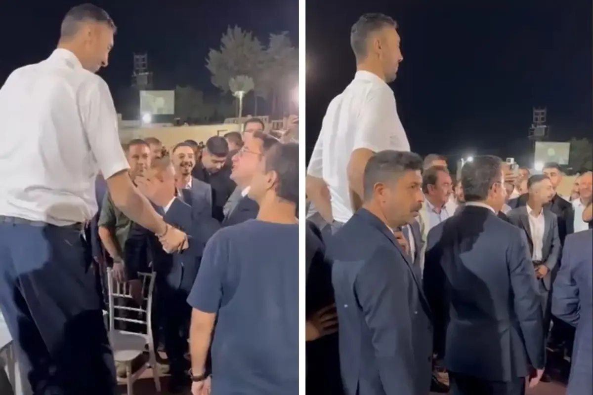 İlginç görüntüler! Ali Babacan, dünyanın en uzun insanı Sultan Kösen ile karşılaştı