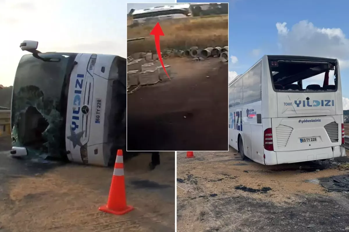 Kuzey Marmara Otoyolu'nda 4 kişinin öldüğü otobüs kazası kamerada