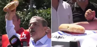 Memurlar sokağa indi! Çalışma Bakanlığı'nın önüne ekmek bıraktılar