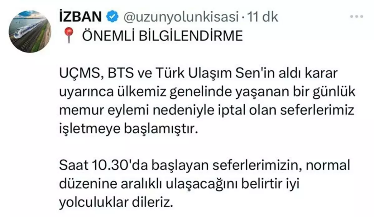 İZBAN Seferleri Yeniden Başladı