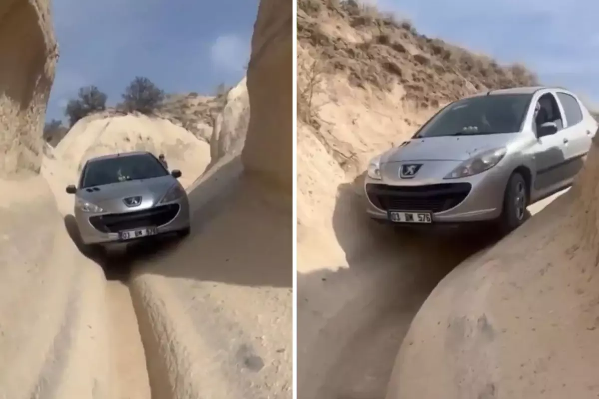 Navigasyon yanlış yönlendirdi, peribacalarında ilerledi