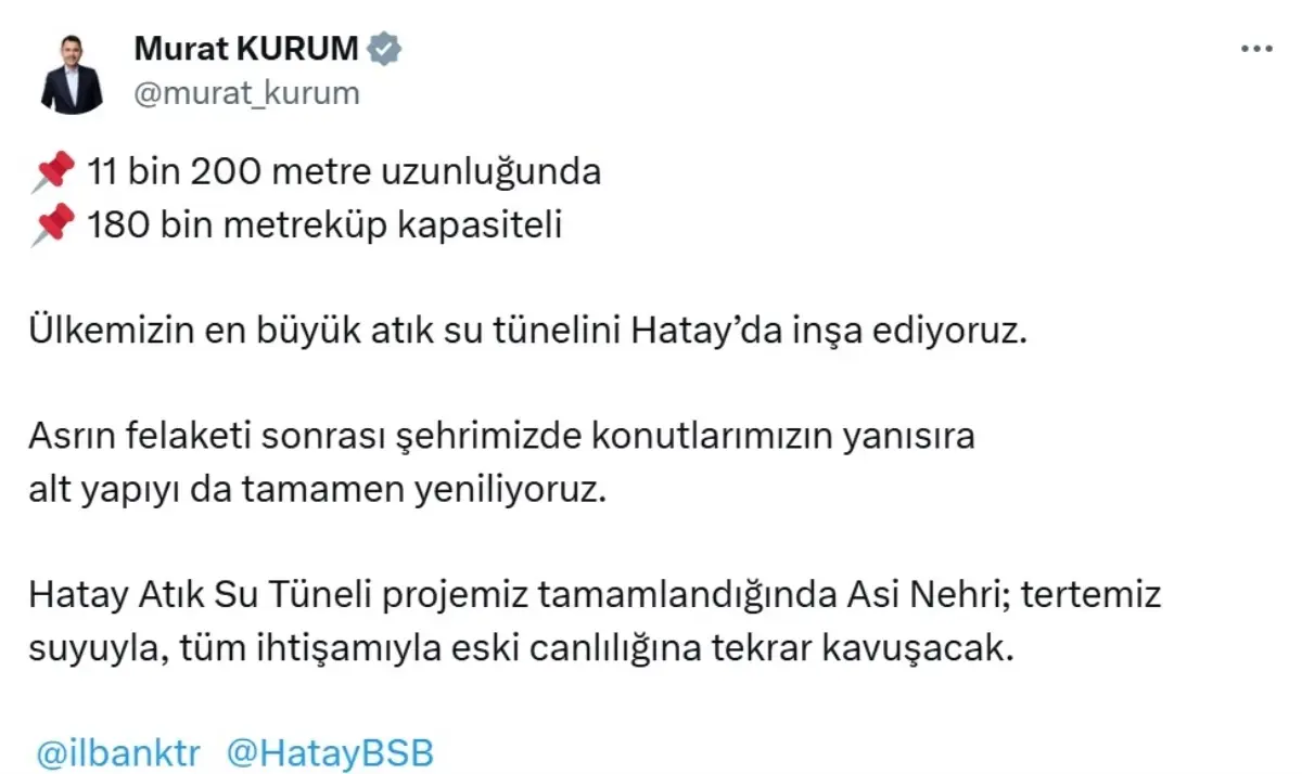 Hatay'a Ülkenin En Büyük Atık Su Tüneli İnşa Ediliyor