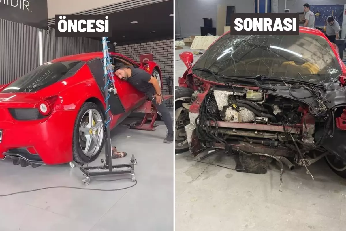 17 milyonluk Ferrari ile test sürüşüne çıkan ustanın hayatı karardı: Aracın kaskosu da yok