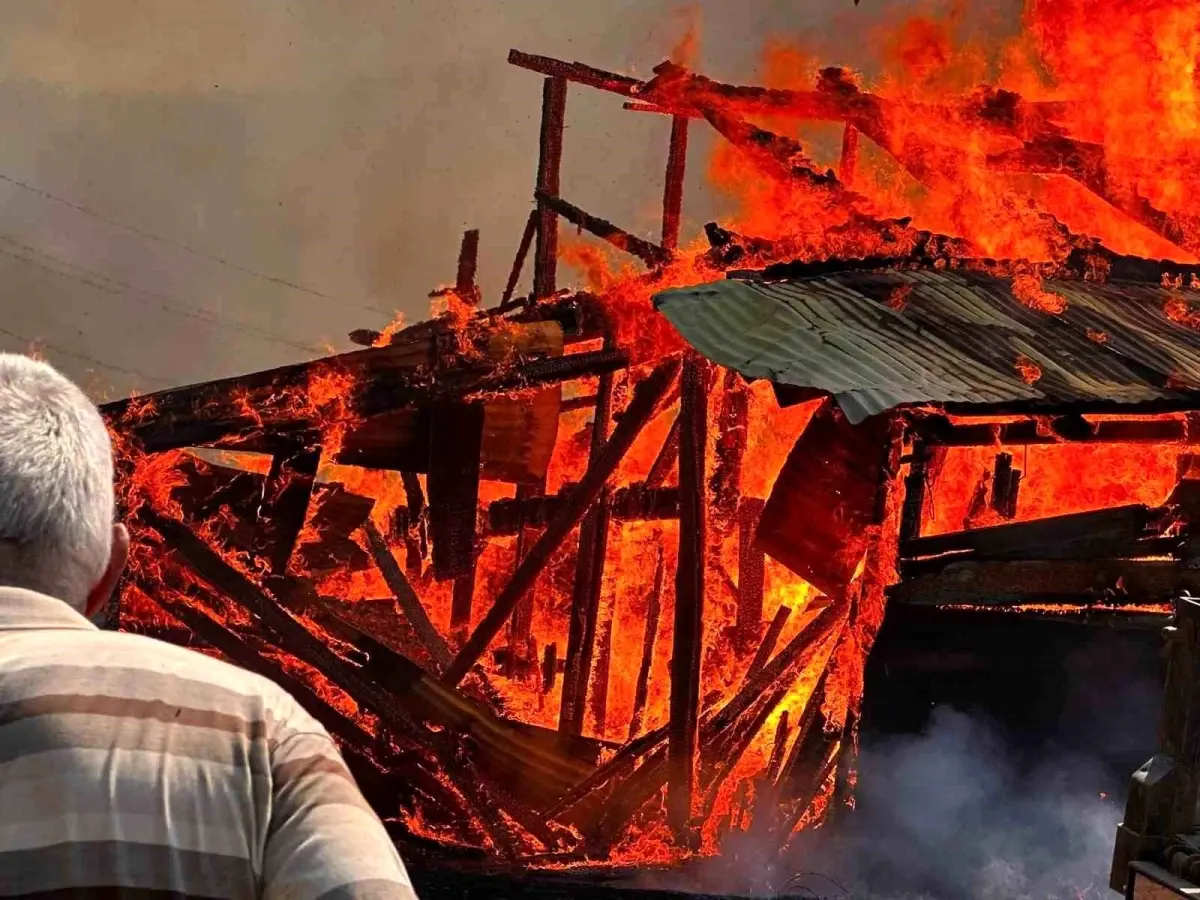 Kastamonu'da Çöplük Yangını: 5 Samanlık Küle Döndü