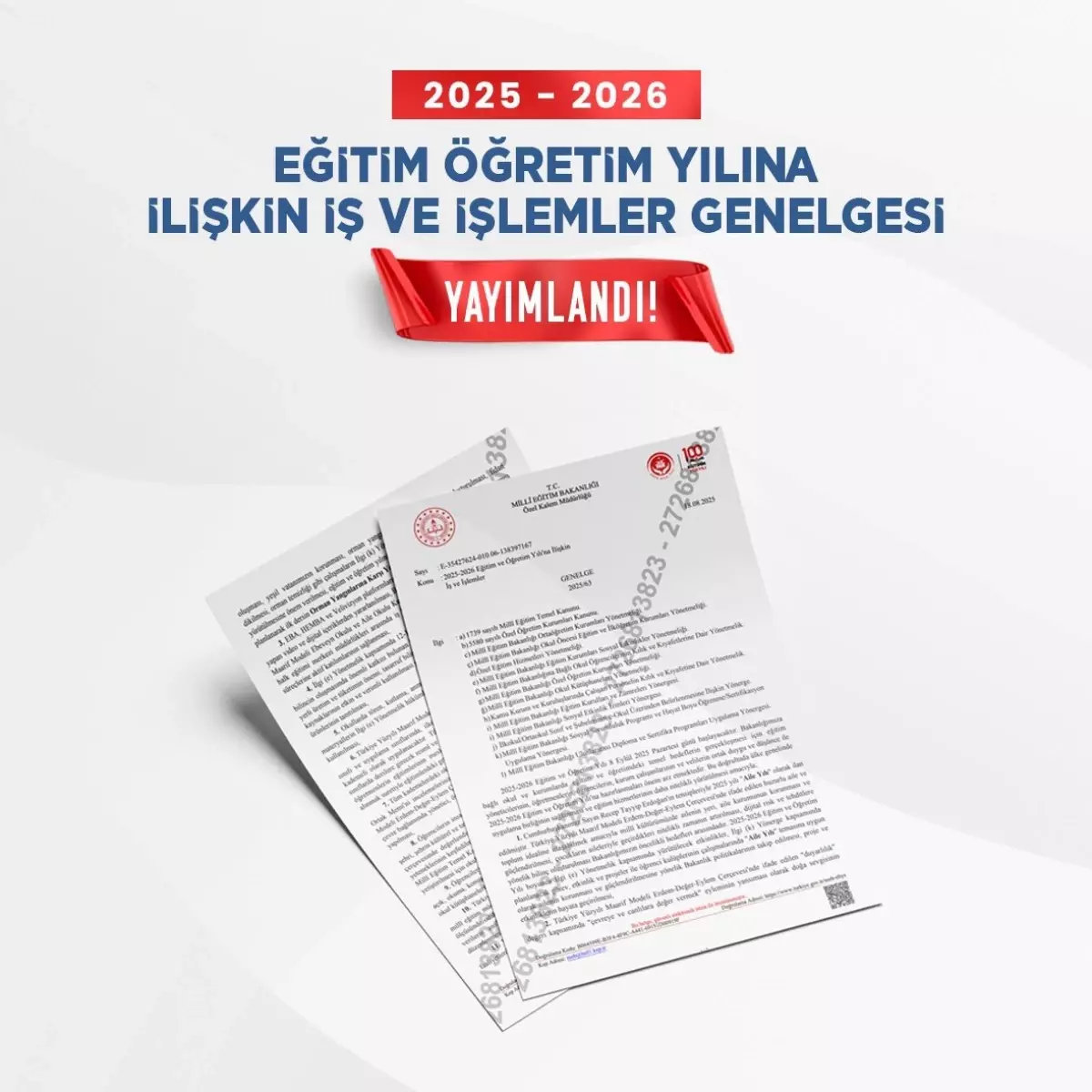 MEB'den 2025-2026 eğitim ve öğretim yılına ilişkin genelge