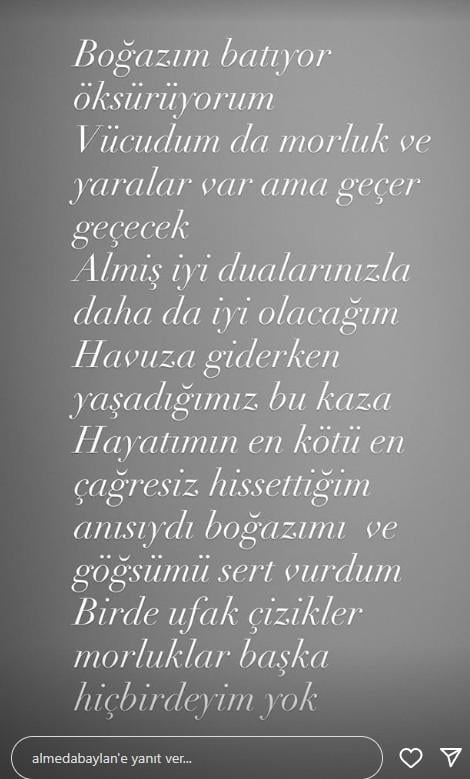 olumu hissettim diyen almeda baylan yasadigi 18960367 7825 m