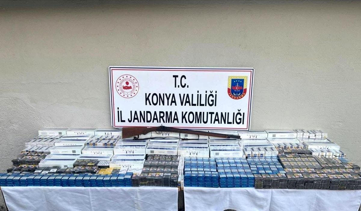 Konya'da Kaçak Tütün Operasyonu: 2.400 Paket Sigara ve 350 Kg Kıyılmış Tütün Ele Geçirildi