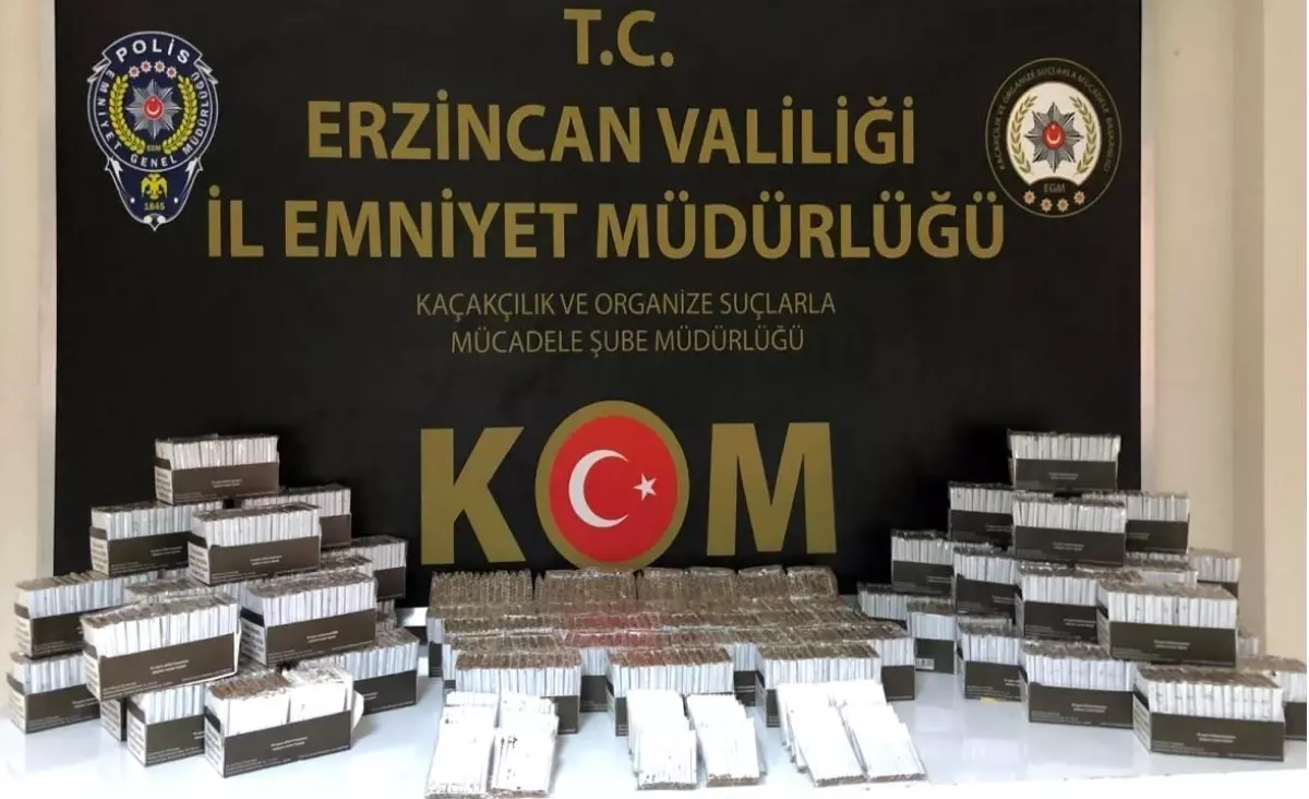 Erzincan'da 990 Paket Kaçak Tütün Ele Geçirildi