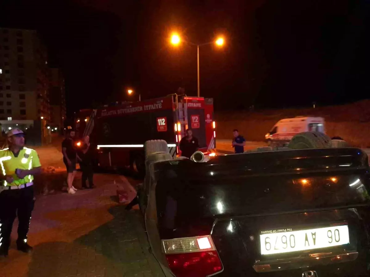 Malatya'da otomobil devrildi, 1 kişi yaralandı