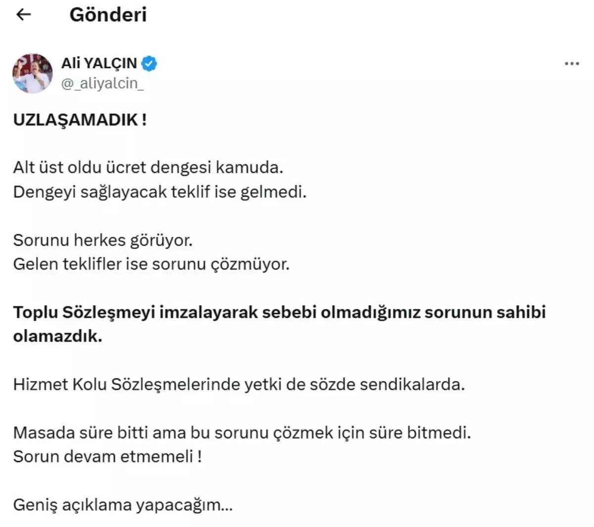 Memur-Sen, 8. Dönem Toplu Sözleşme Görüşmelerinin Uzlaşmazlıkla Sonuçlandığını Duyurdu