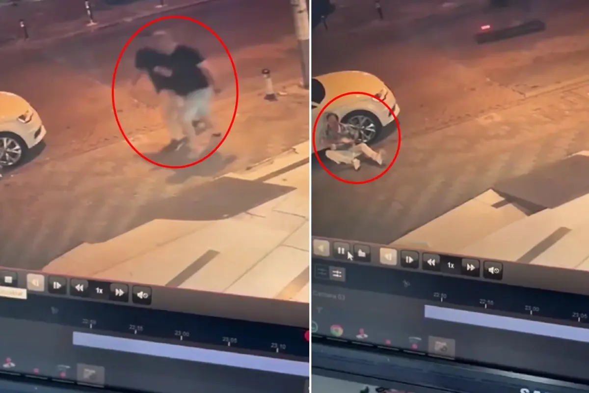 Yolda gördüğü adama yumruk atıp yürümeye devam etti
