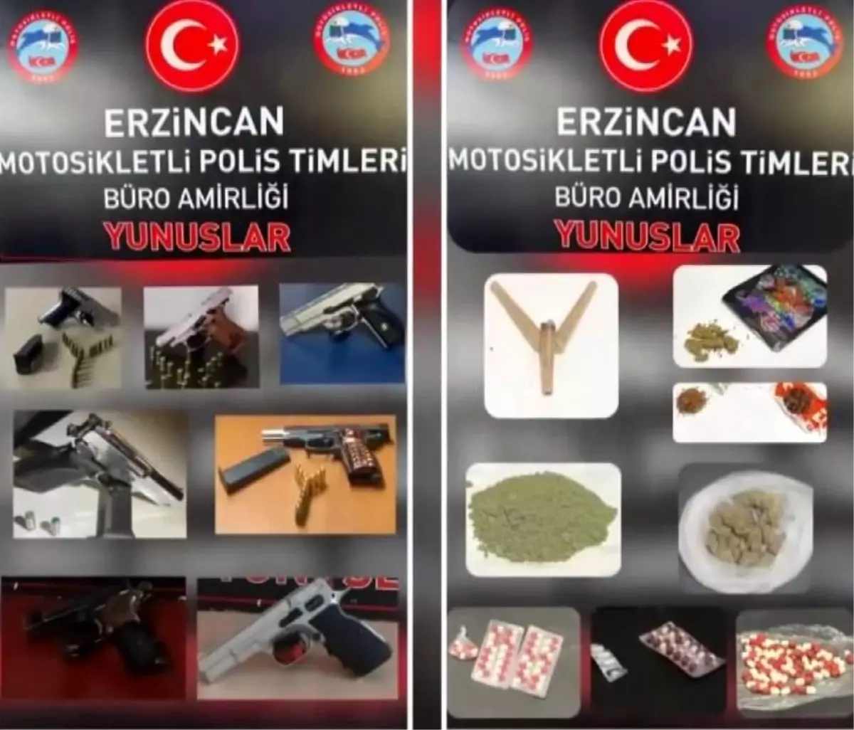 Erzincan'da Motosikletli Polis Operasyonu: Ruhsatsız Silahlar ve Uyuşturucu Ele Geçirildi