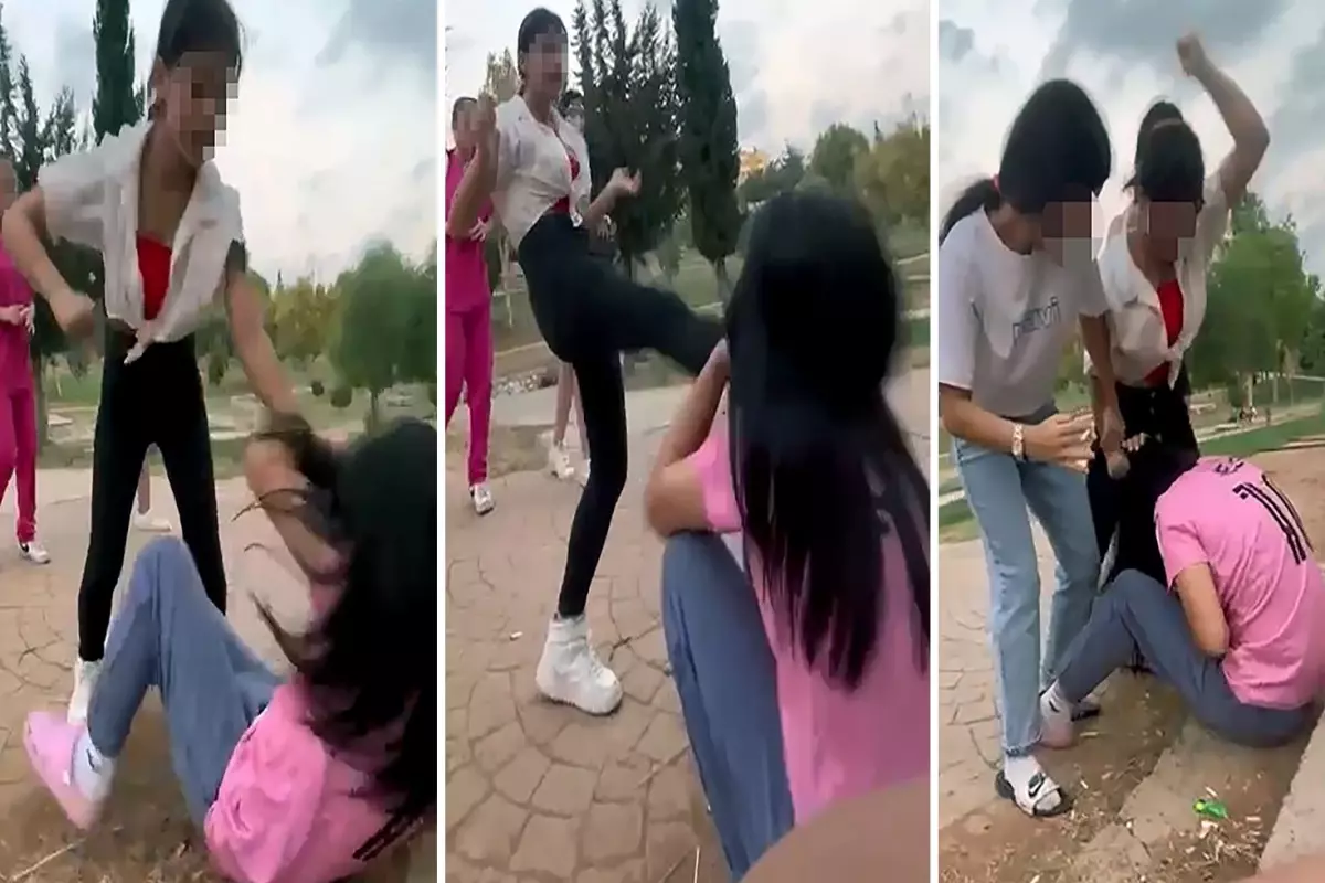 16 yaşındaki kız çocuğu, akranını tekme ve yumruklarla dövüp yerlerde sürükledi