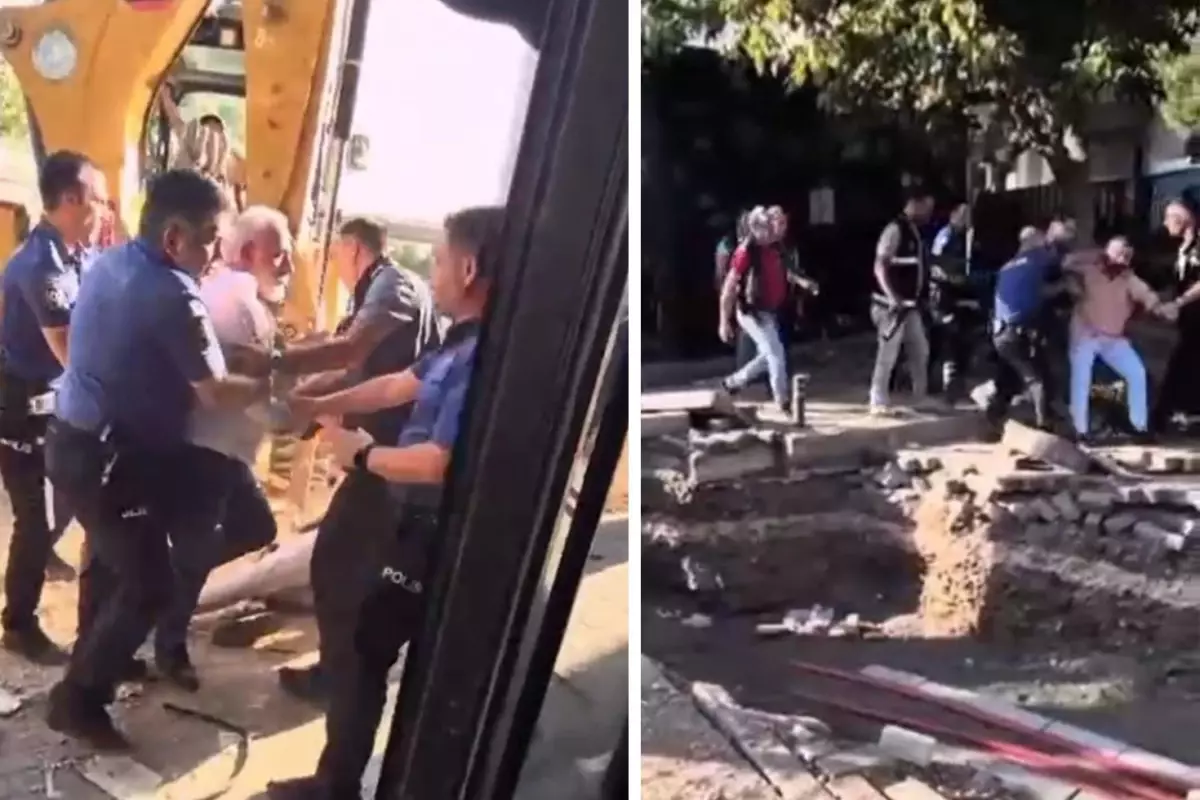 Bursa'da kafeterya yıkımında ortalık karıştı: 1 polis yaralı, 3 gözaltı
