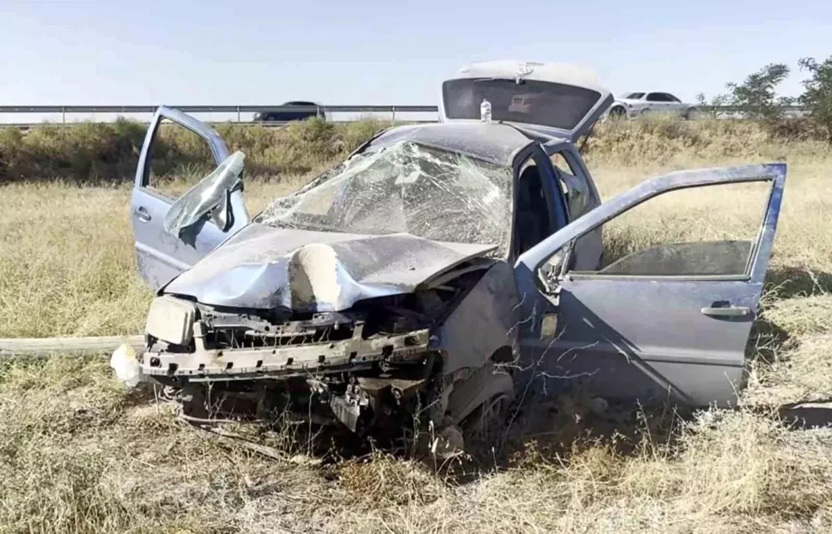 Aksaray'da Takla Atan Otomobilin Sürücüsü Ufak Sıyrıklarla Kurtuldu
