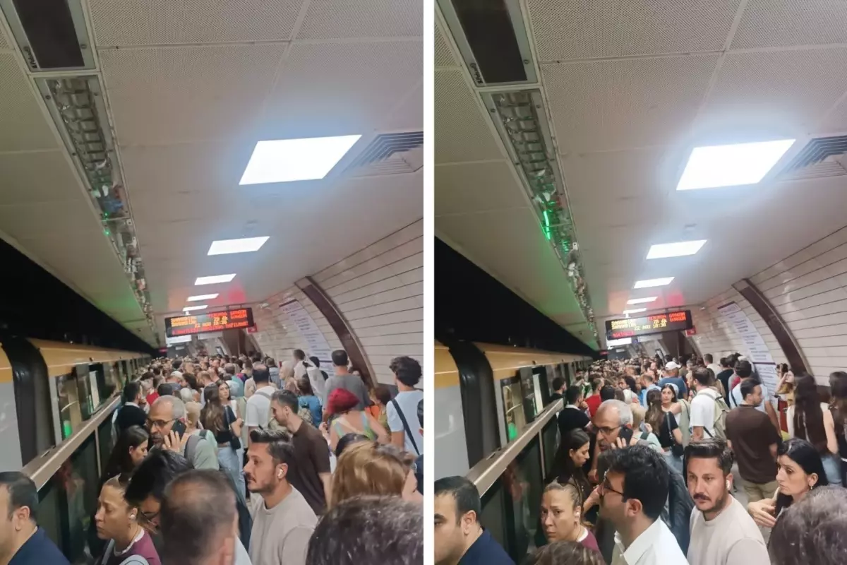 Üsküdar - Samandıra metro hattında arıza! Duraklarda yoğun kalabalıklar oluştu