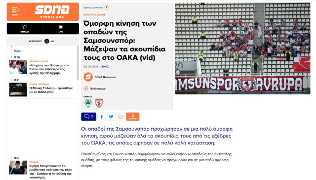 yunan medyasi samsunspor taraftarini ovgu dolu 18974987 8426 m