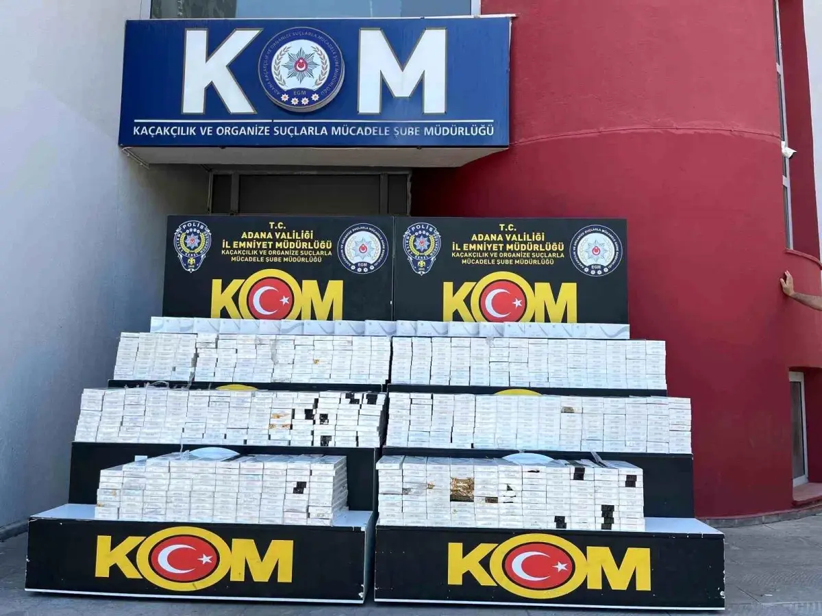 Adana'da 12 Milyon Kaçak Makaron ve 725 kg Tütün Ele Geçirildi