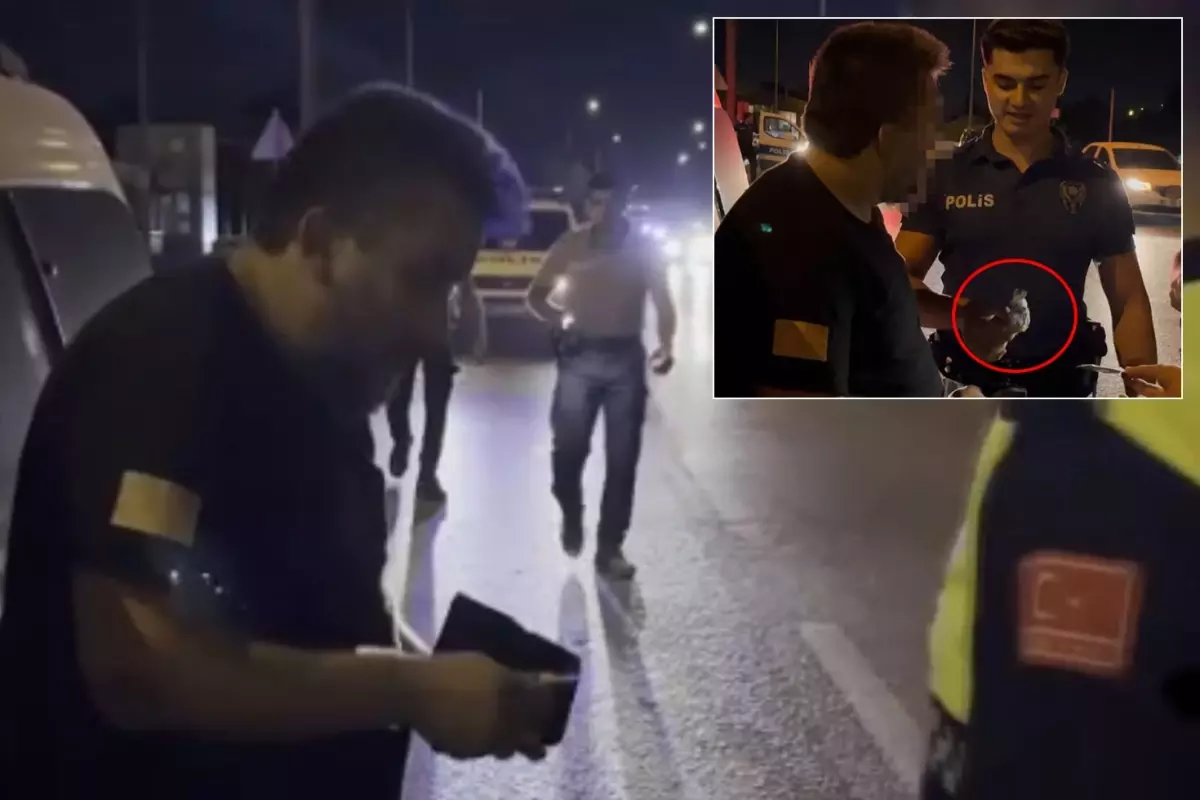 Uygulama noktasında ilginç anlar: Polis de salaktı zaten görmeyecekti bunu