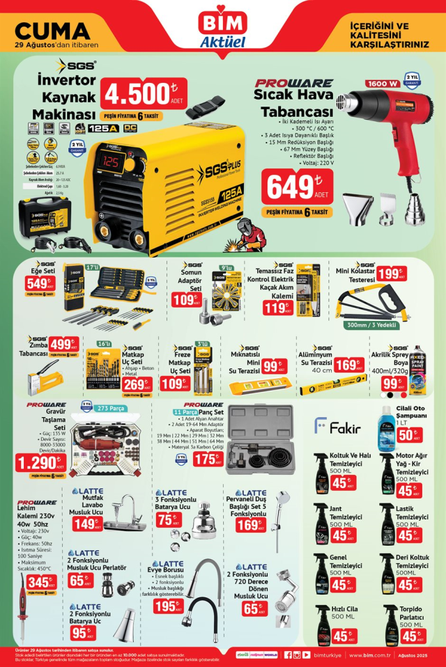 BİM AKTÜEL KATALOĞU 29 Ağustos BİM aktüel kataloğunda hangi ürünler var?