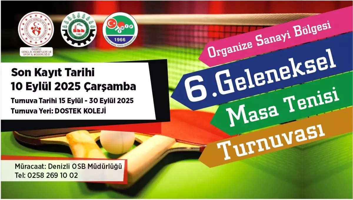 Denizli'de 6. Geleneksel Masa Tenisi Turnuvası Kayıtları Başladı