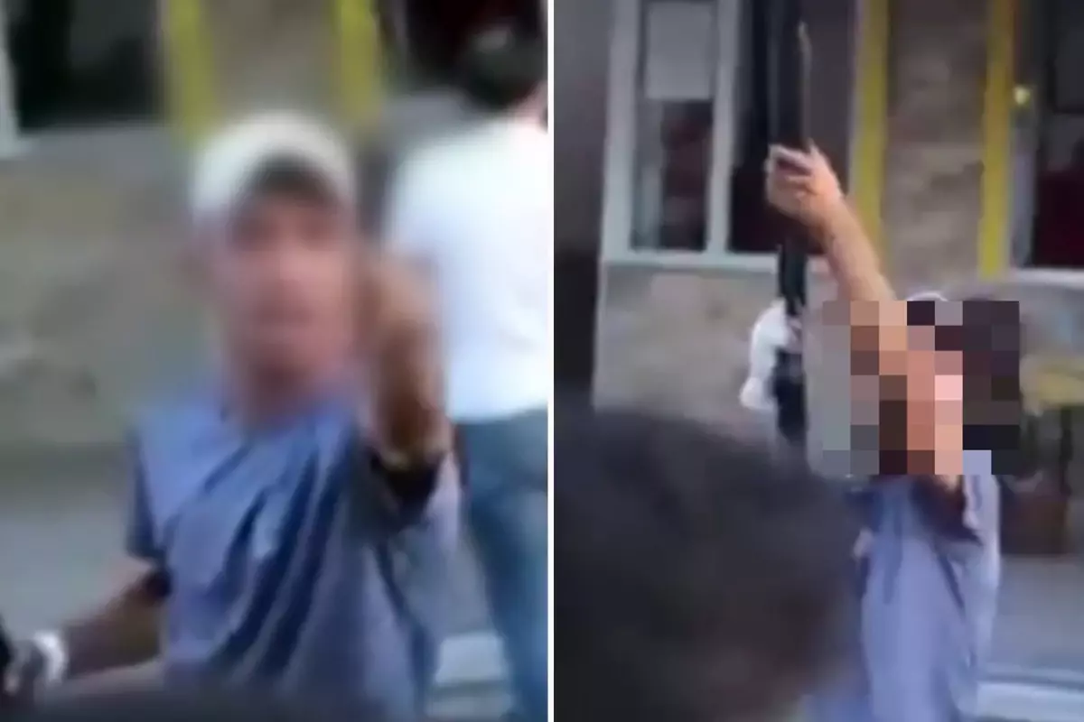 Sokak röportajı sırasında havaya ateş açtı