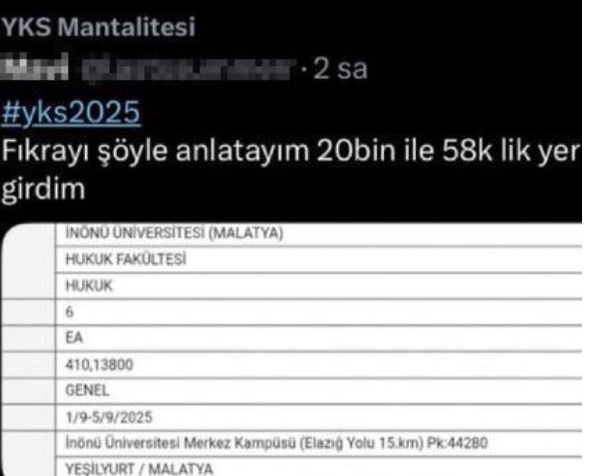 YKS yerleştirme sonuçlarında hata var mı?