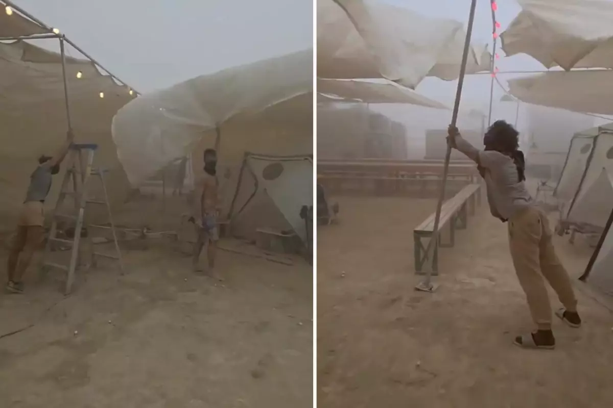 ABD'deki Burning Man Festivali'ni toz fırtınası vurdu