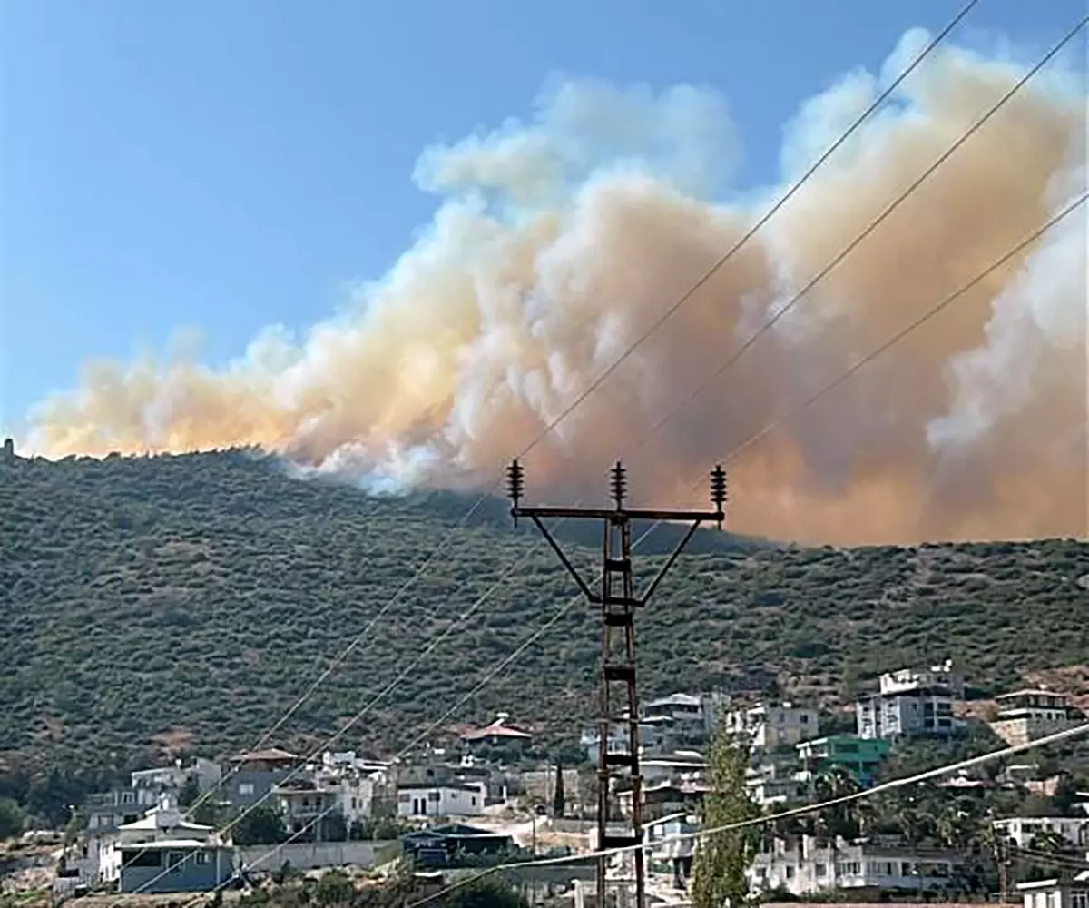 Hatay&apos;da Habib-i Neccar Dağı&apos;nda Orman Yangını