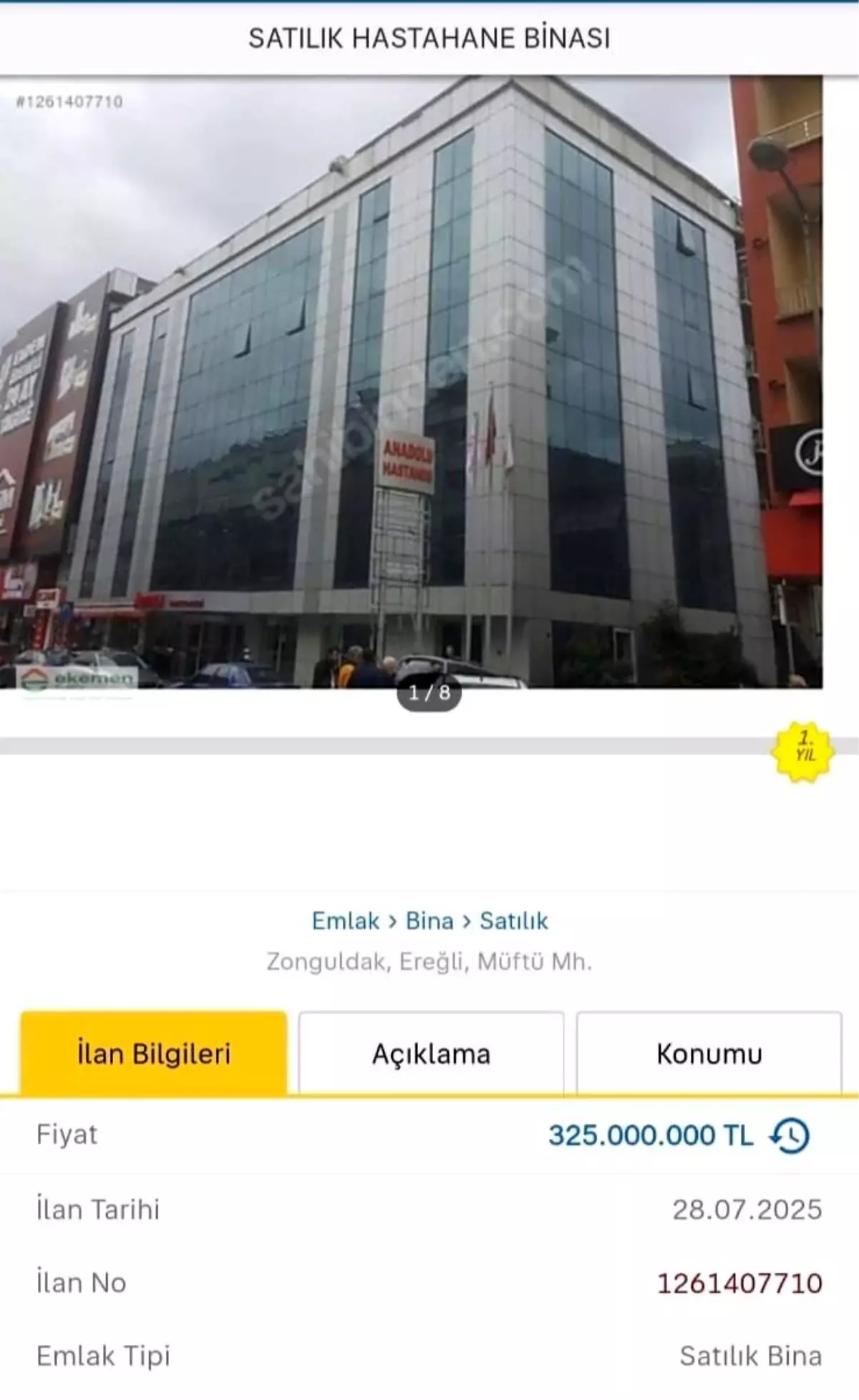 Zonguldak'ta Anadolu Hastanesi Binası Satışa Çıkarıldı