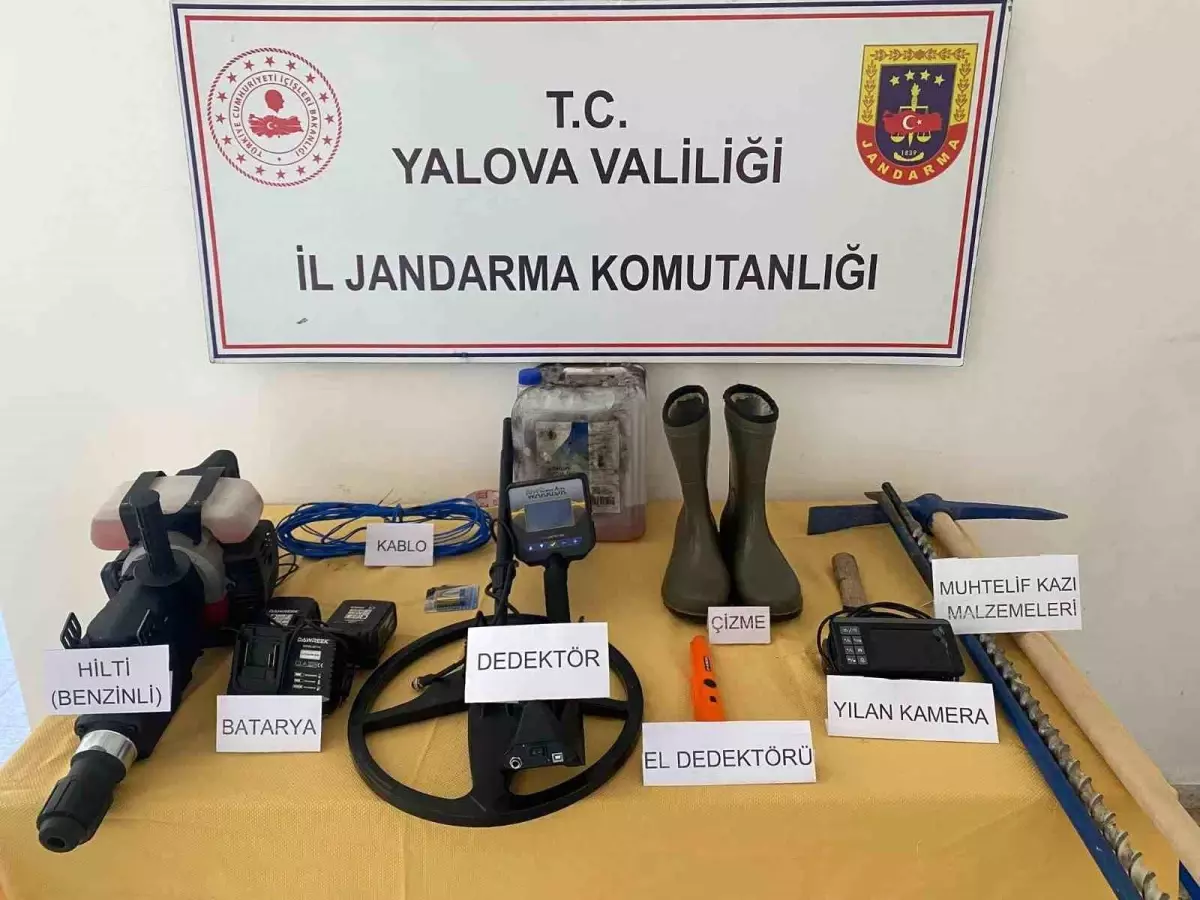 Yalova'da Kaçak Kazı İddiasıyla 3 Şüpheli Yakalandı