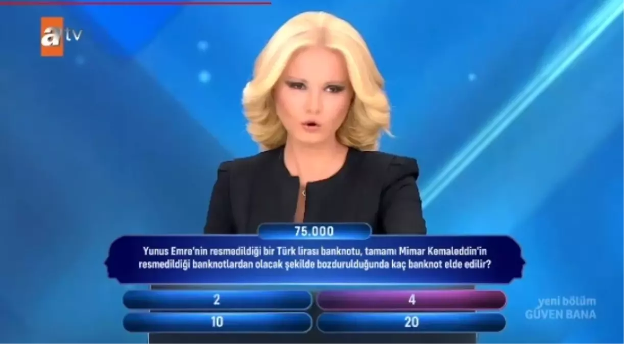 Yunus Emre’nin resmedildiği bir Türk lirası banknotu, tamamı Mimar Kemaleddin’in resmedildiği banknotlardan olacak şekilde bozdurulduğunda kaç …